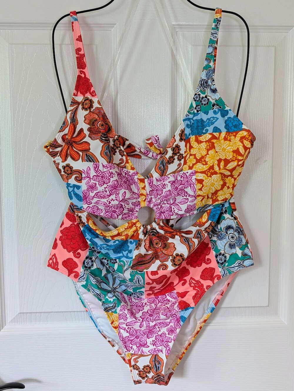 Bar III Multi-Color One Piece/Monokini With Cutouts And Open Tie Back - Picture 3 of 7